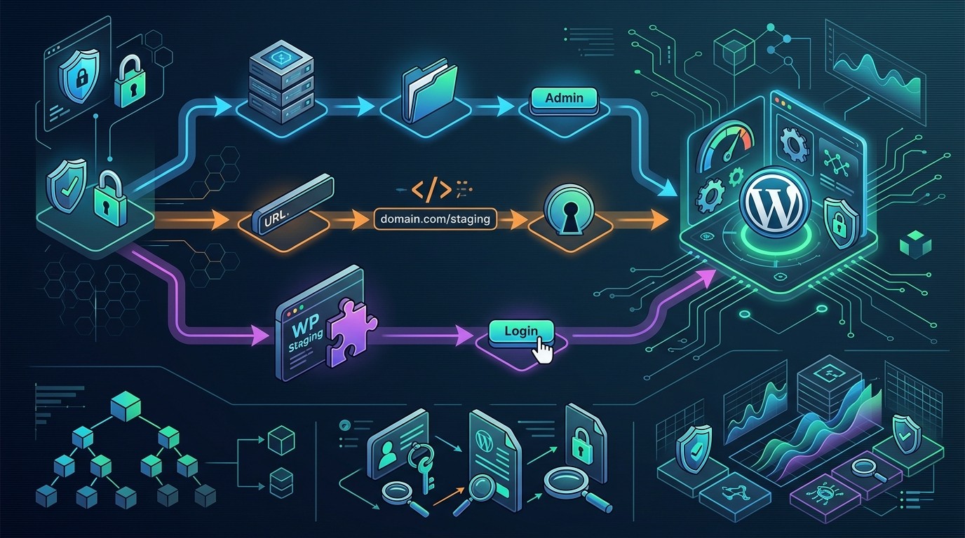 acceder sitio staging wordpress diagrama explicativo