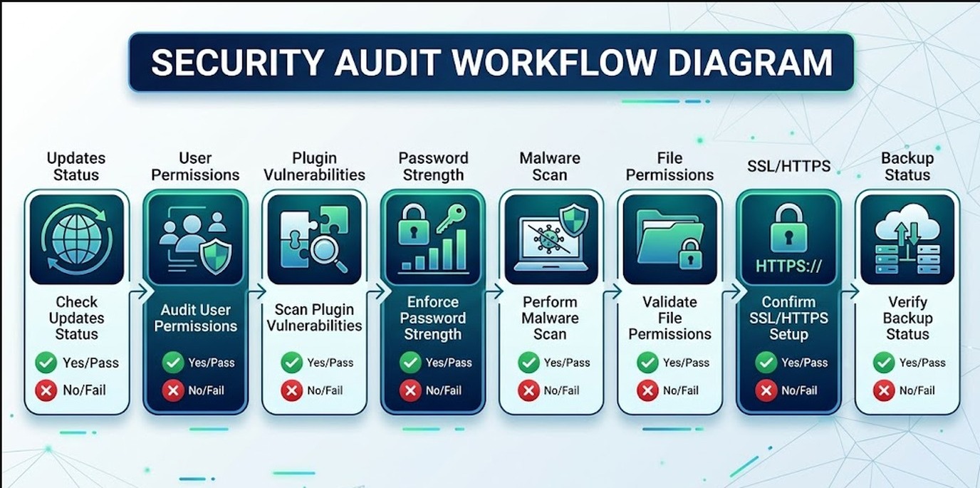 auditoría de seguridad wordpress diagrama explicativo