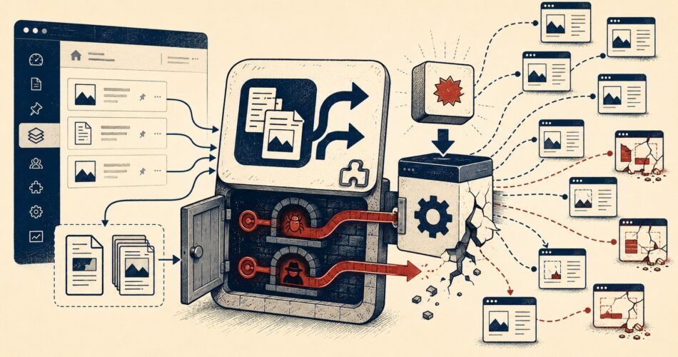 The Quick Page/Post Redirect plugin had a backdoor added five years ago. Breaks Wordpress 7.0 sites. - ilustracion