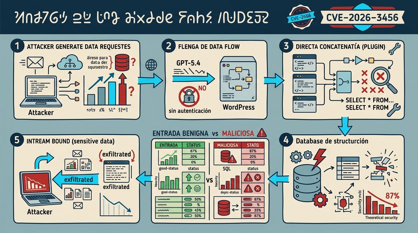 cve-2026-3456 inyección sql wordpress diagrama explicativo