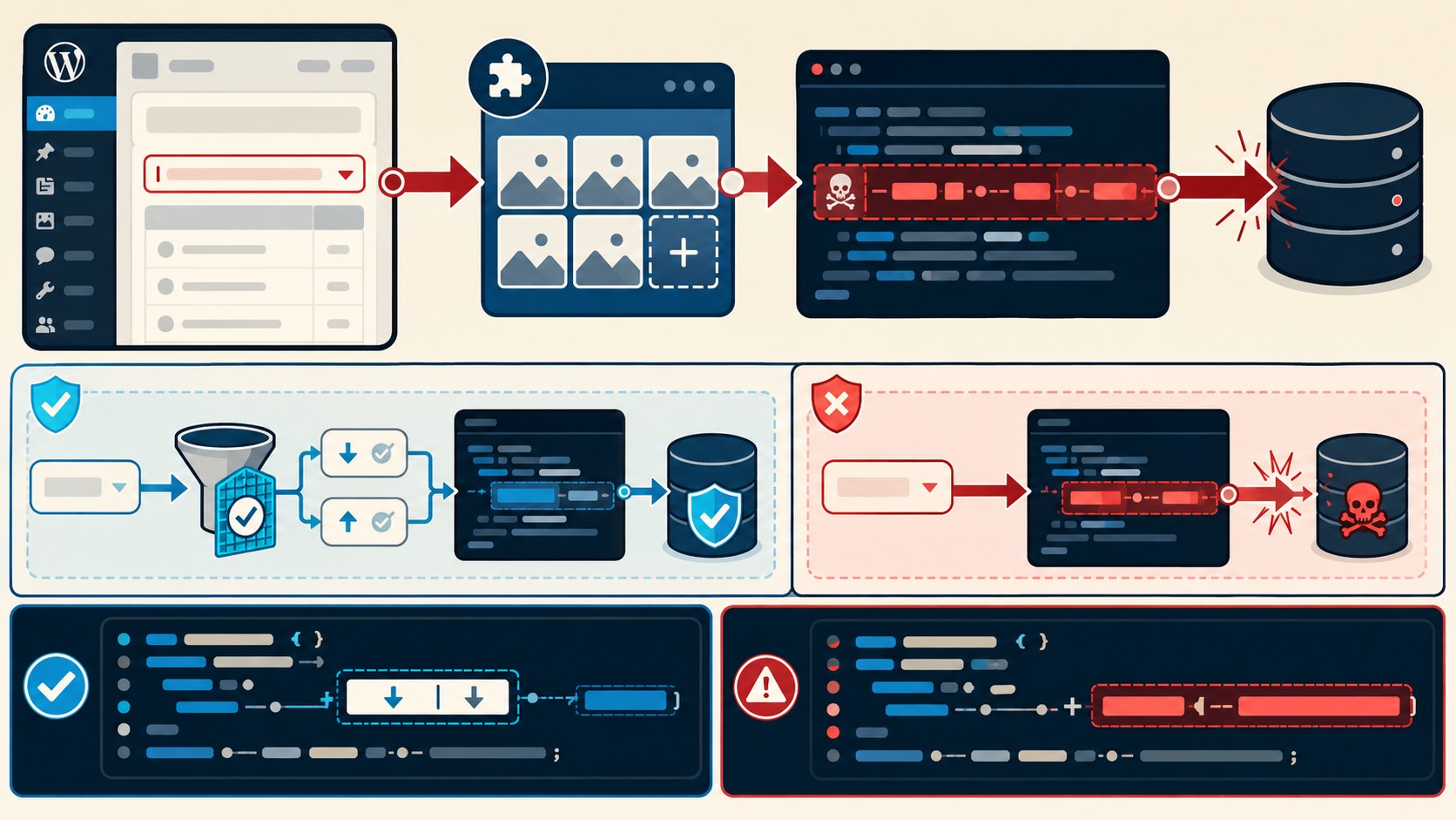CVE-2026-7048 inyección SQL diagrama explicativo