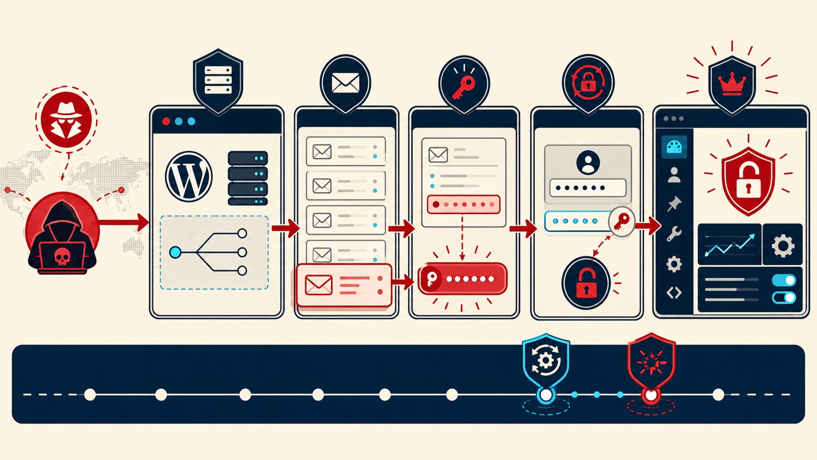 secuestro wordpress vulnerabilidad plugin diagrama explicativo