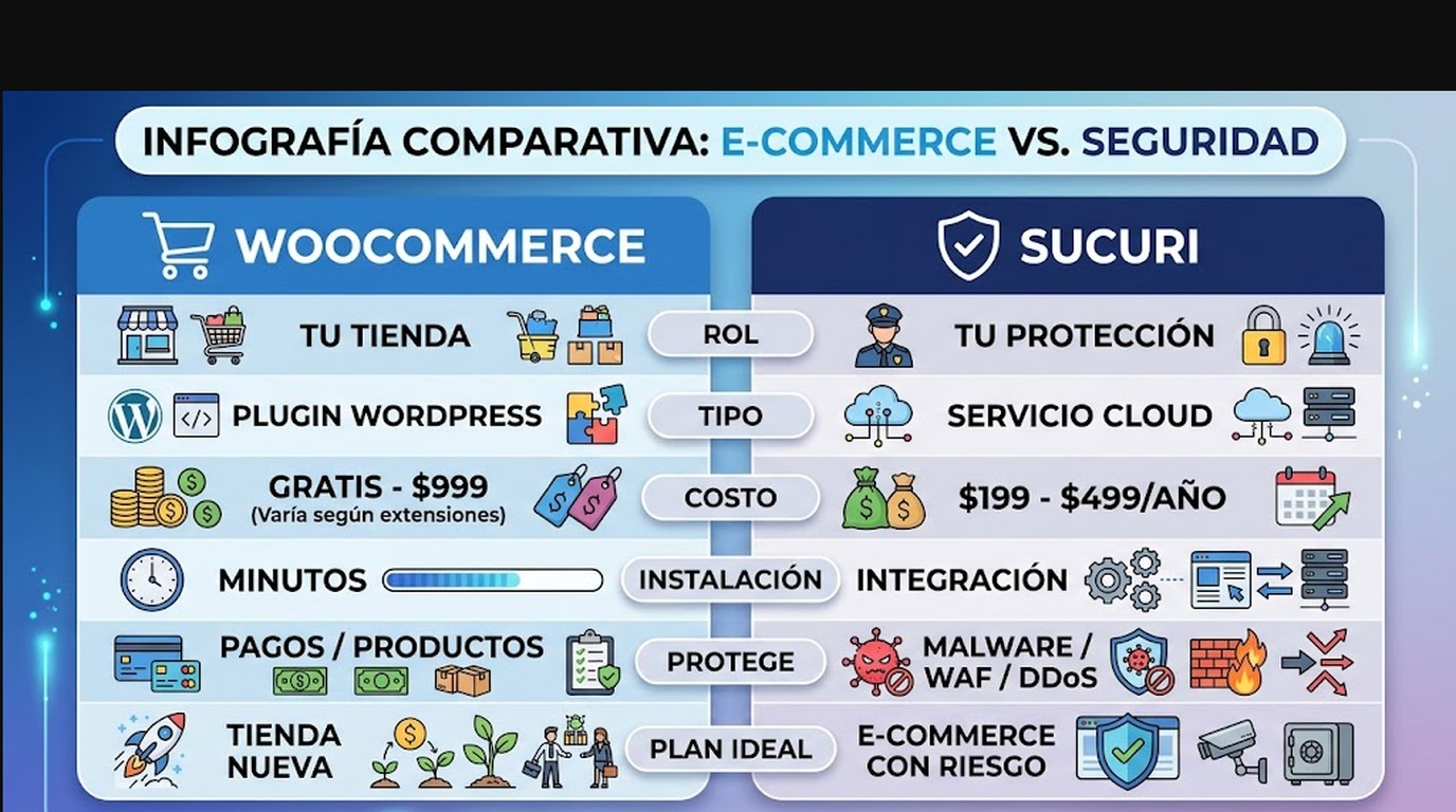 woocommerce vs sucuri tabla comparativa