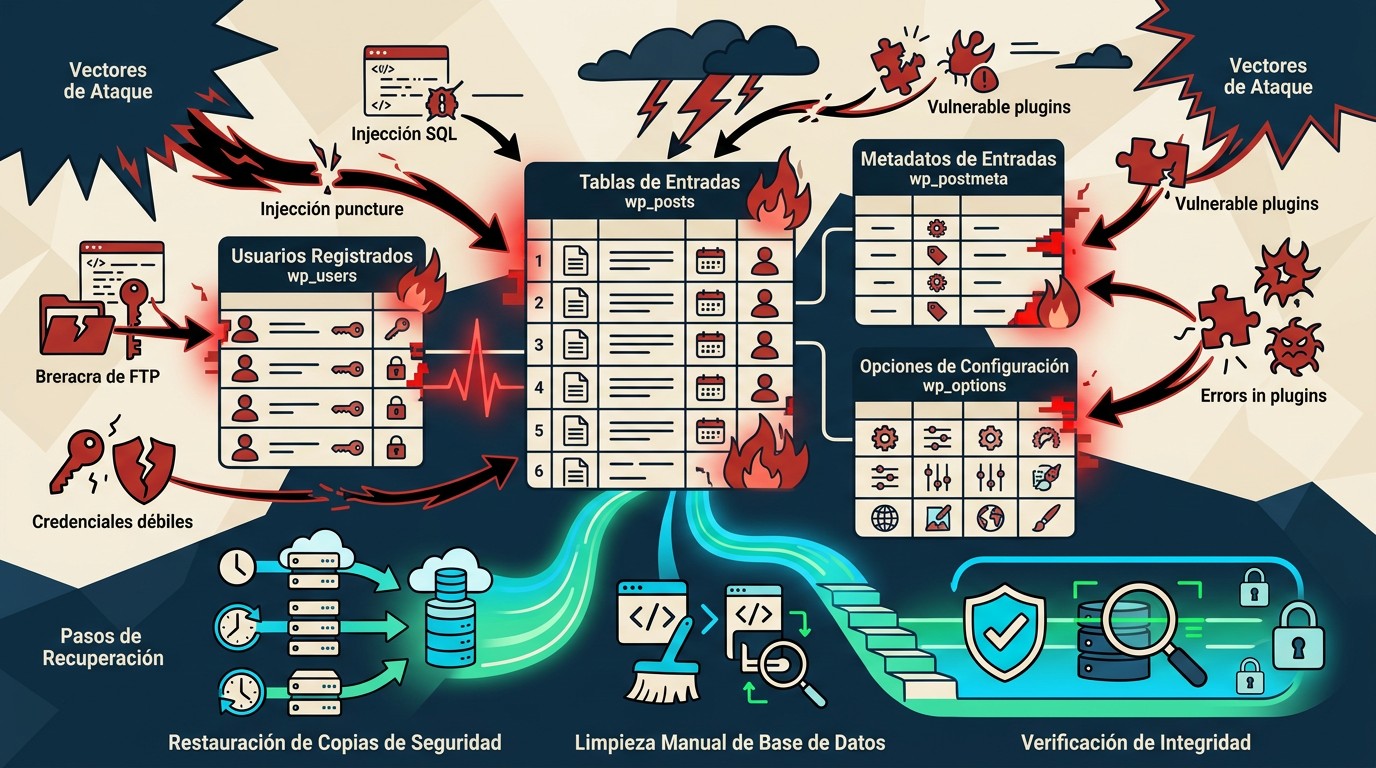 wordpress secuestrado por hackers diagrama explicativo