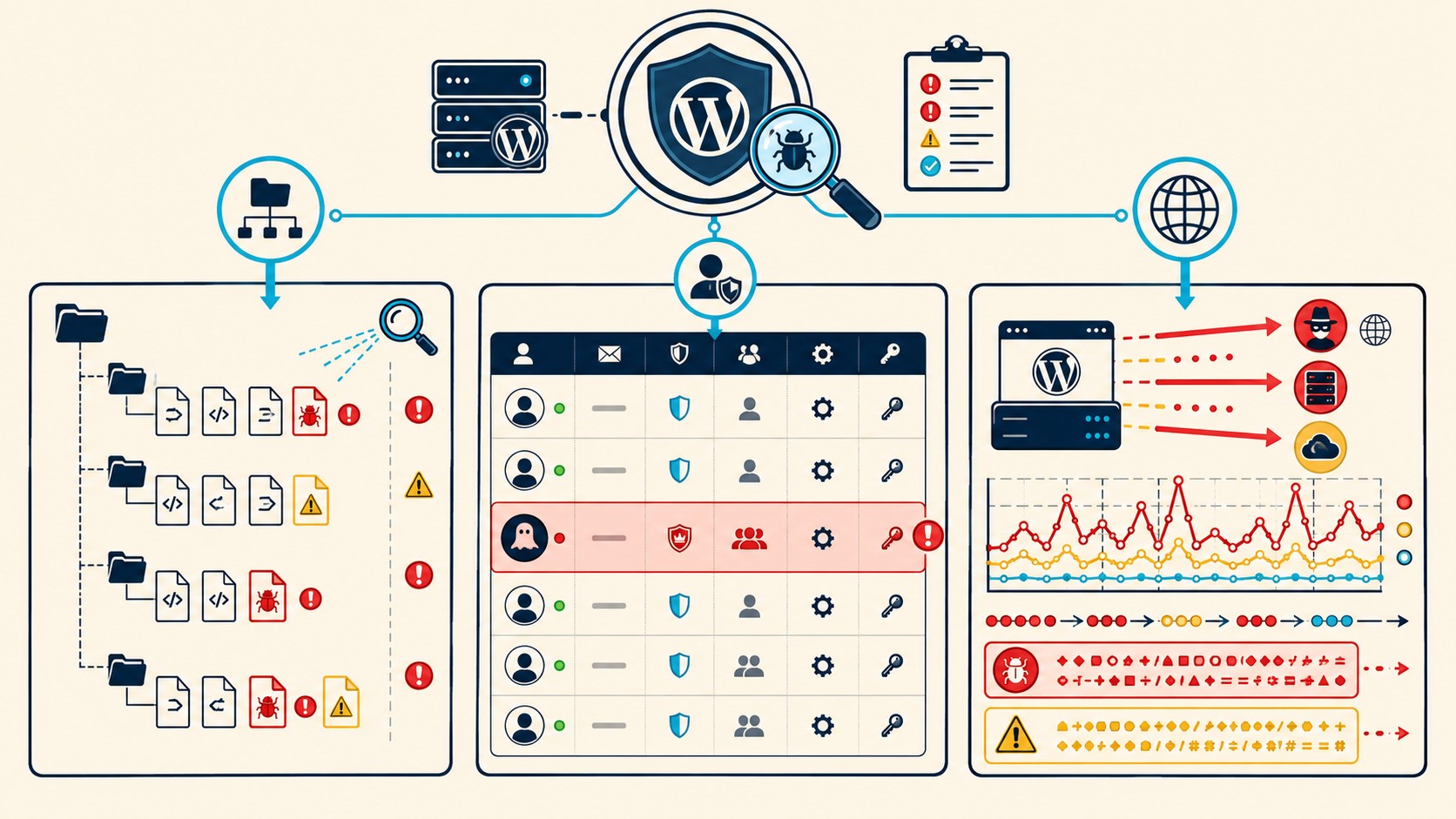 detectar y eliminar backdoors wordpress diagrama explicativo