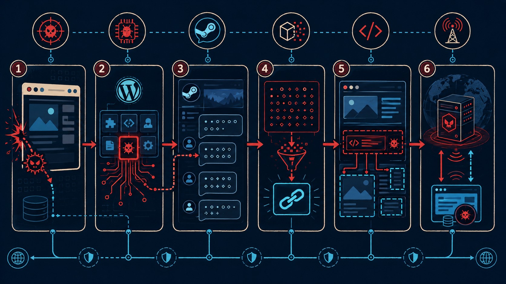 malware wordpress steam diagrama explicativo