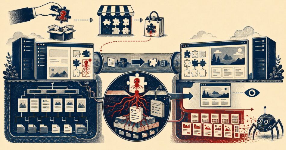 While migrating a client's WordPress site, I discovered a complex malware infection used for SEO spam. It's persistent and hides itself. I wrote an in-depth analysis about it. - ilustracion