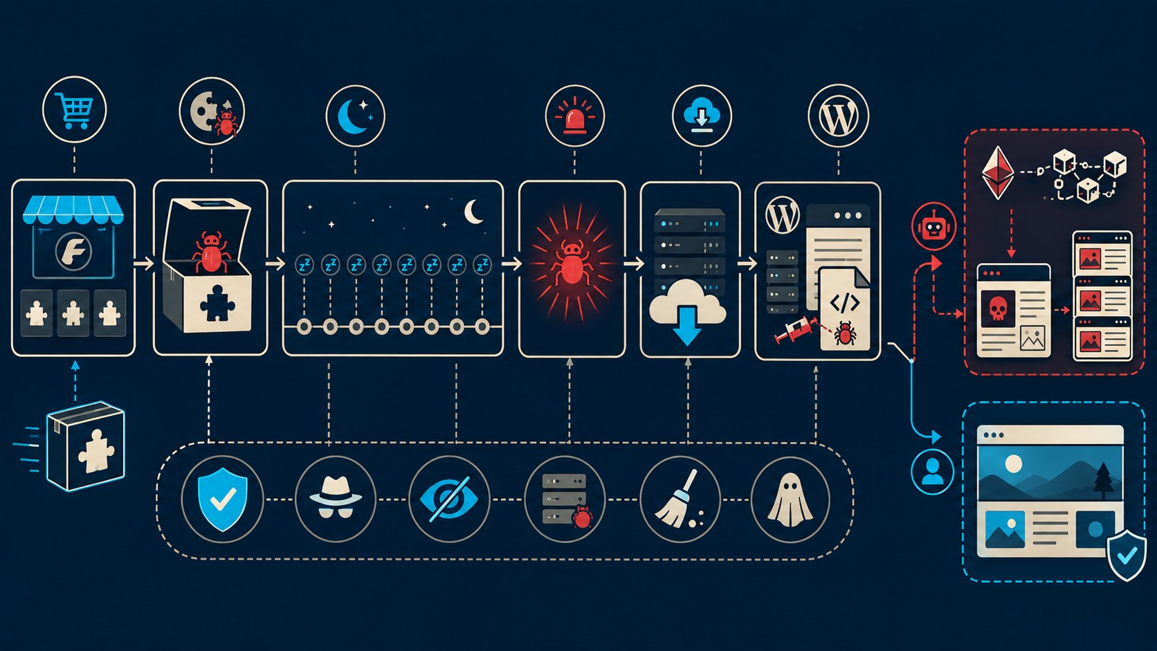 plugins wordpress infectados diagrama explicativo