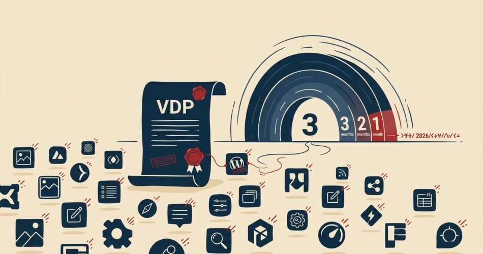 With the EU CRA VDP deadline 3 months away, how many of your active WordPress plugins actually have a Vulnerability Disclosure Policy? - ilustracion