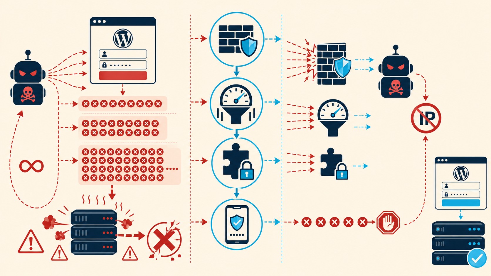 proteger wp-login.php brute force diagrama explicativo