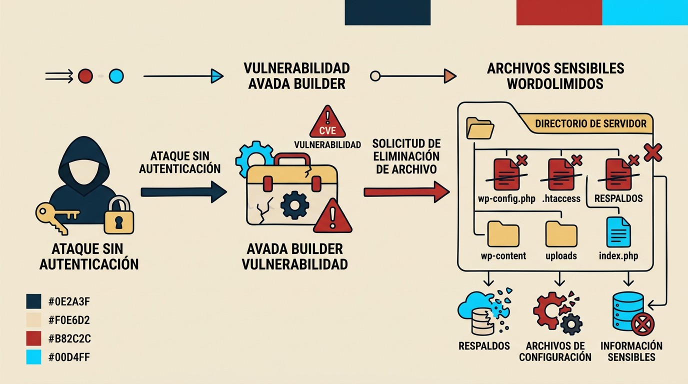 vulnerabilidad avada builder eliminación archivos diagrama explicativo
