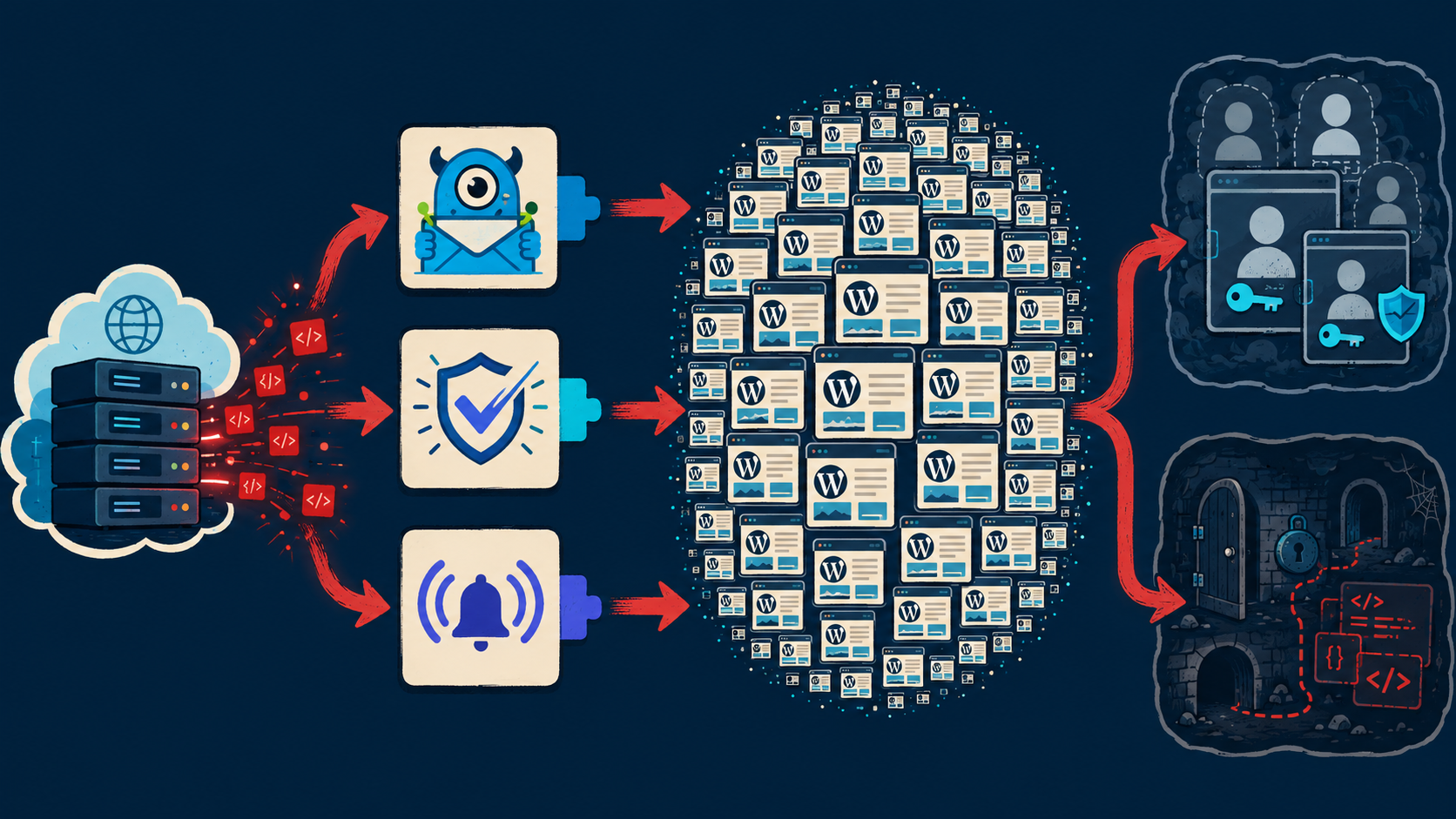 ataque cadena suministro optinmonster diagrama explicativo
