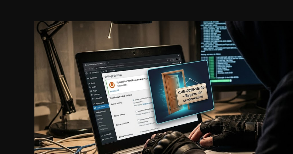 CVE-2026-10795: bypass crítico en UpdraftPlus (3M sitios) — ilustración