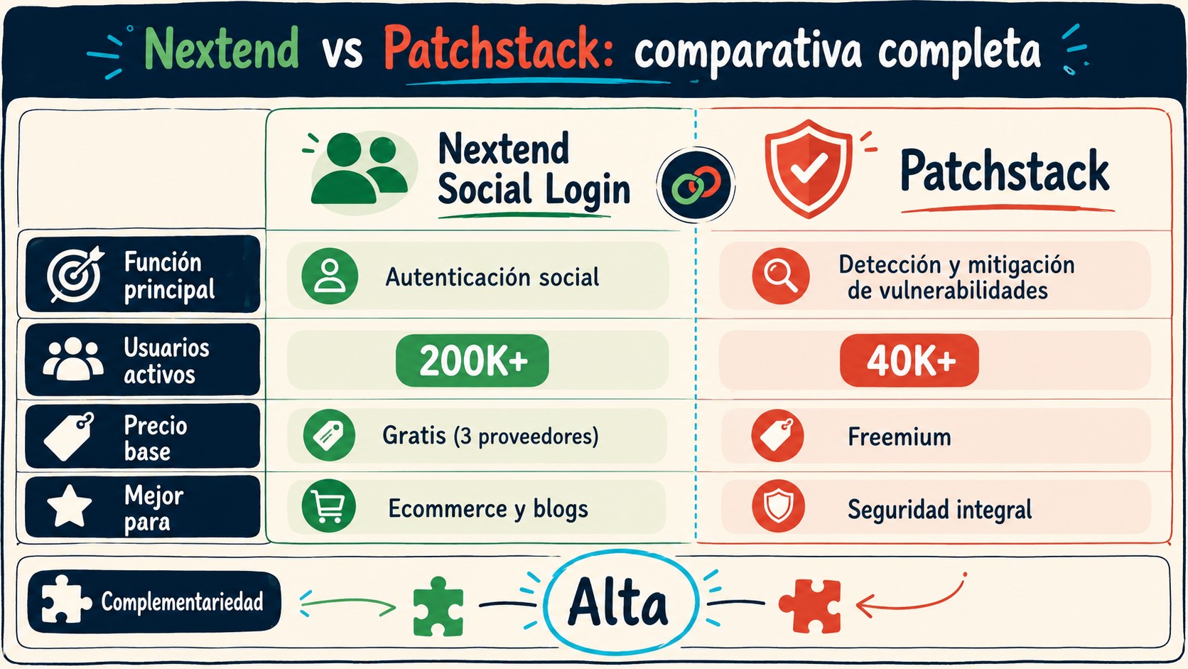 nextend vs patchstack tabla comparativa