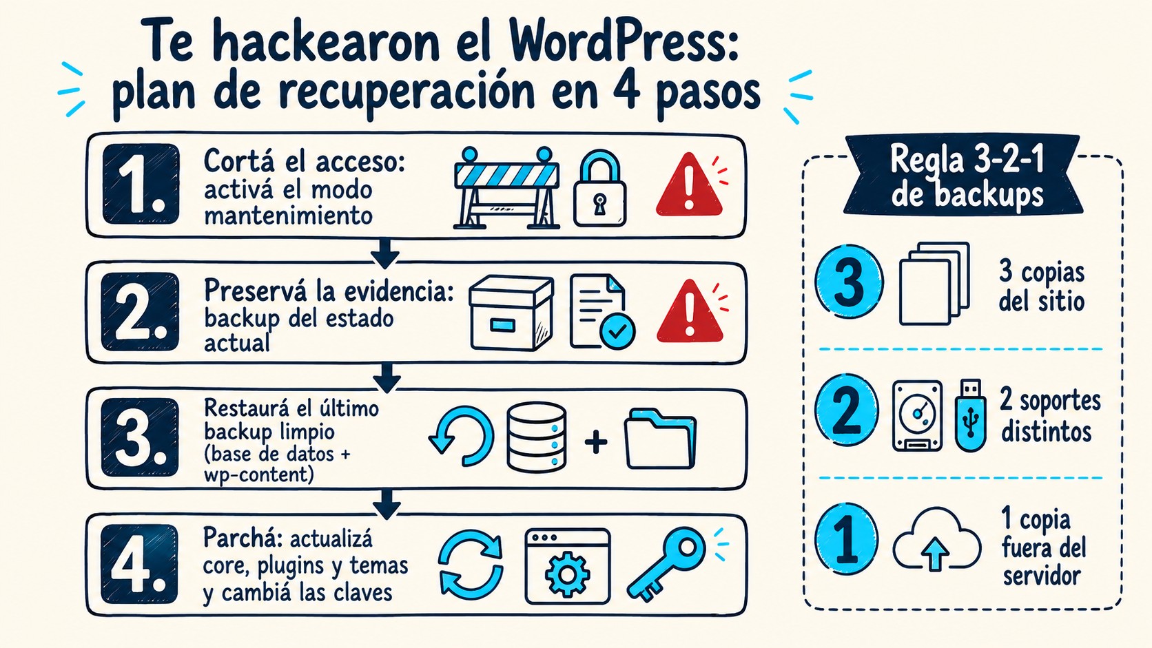 backup de wordpress diagrama explicativo