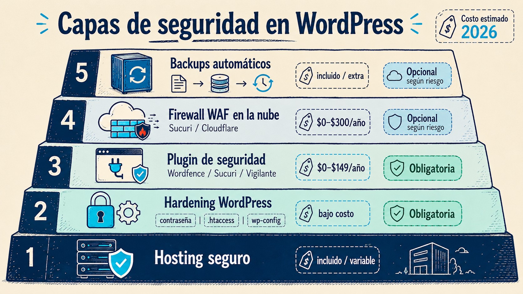 wordpress cuánto cuesta proteger diagrama explicativo