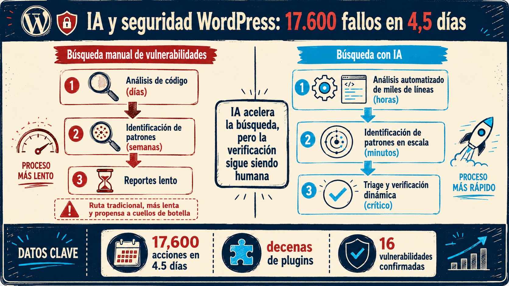inteligencia artificial seguridad wordpress diagrama explicativo