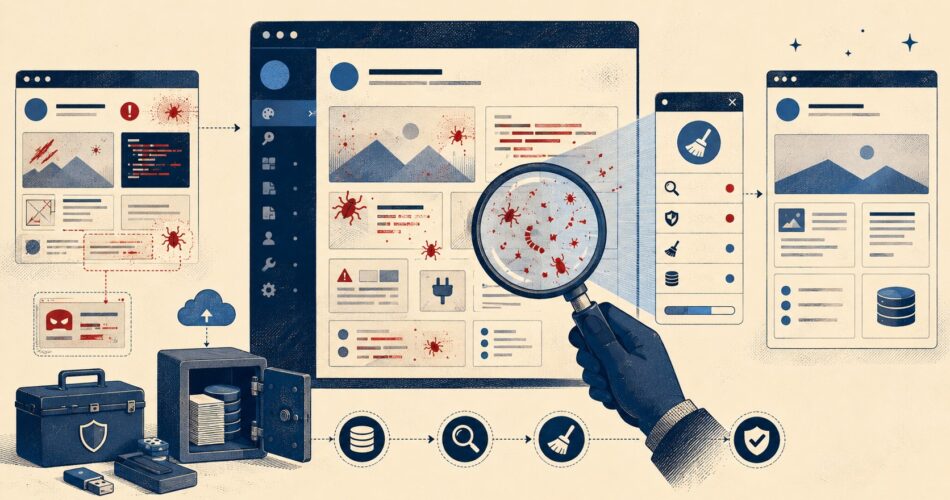 Cómo limpiar un WordPress infectado (2026) - ilustracion