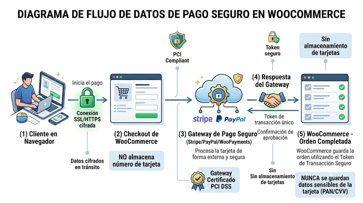 seguridad en woocommerce diagrama explicativo