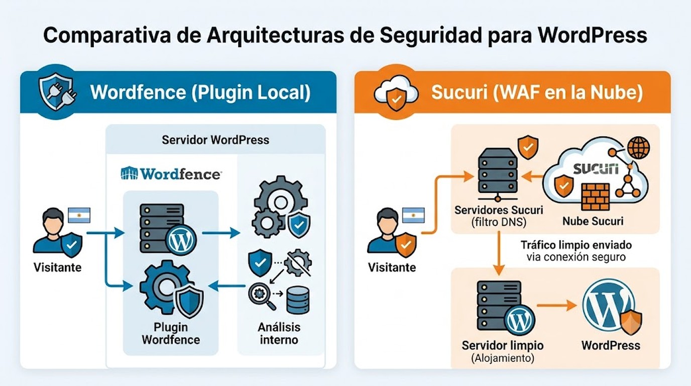 wordfence vs sucuri diagrama explicativo