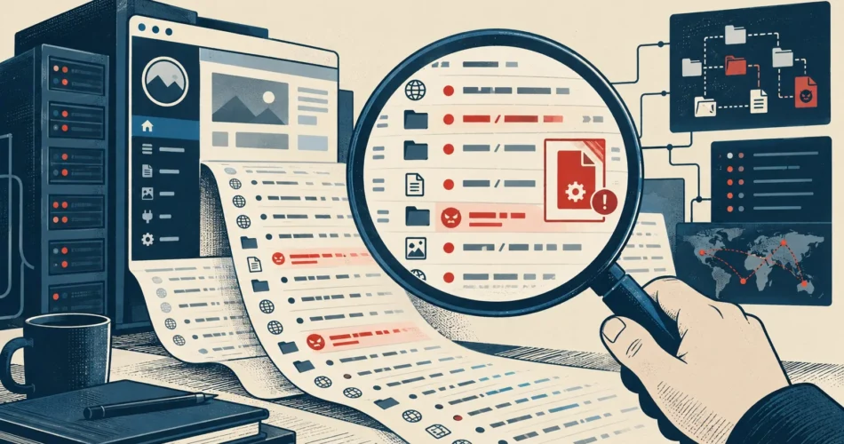 Cómo analizar logs de WordPress hackeado (2026) - ilustracion