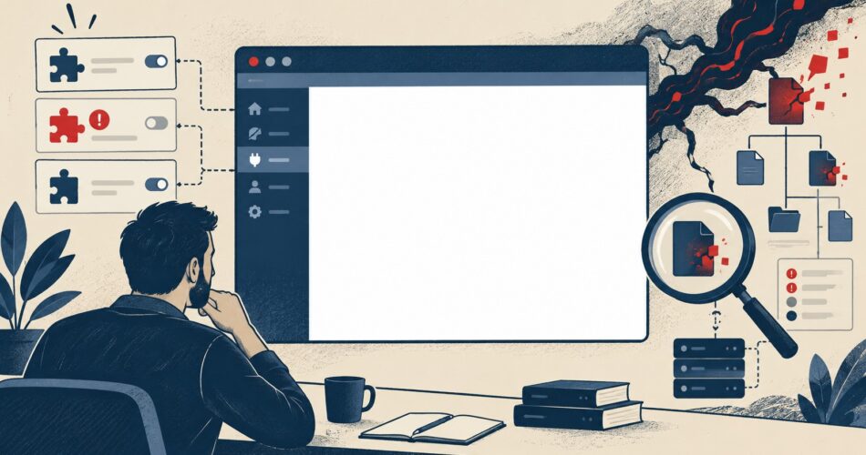Pantalla blanca en WordPress hackeado: guía de diagnóstico - ilustracion