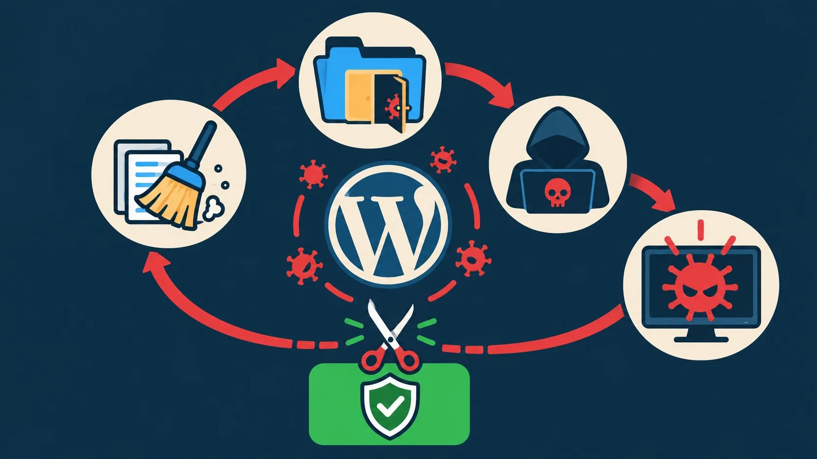 wordpress reinfectado malware diagrama explicativo