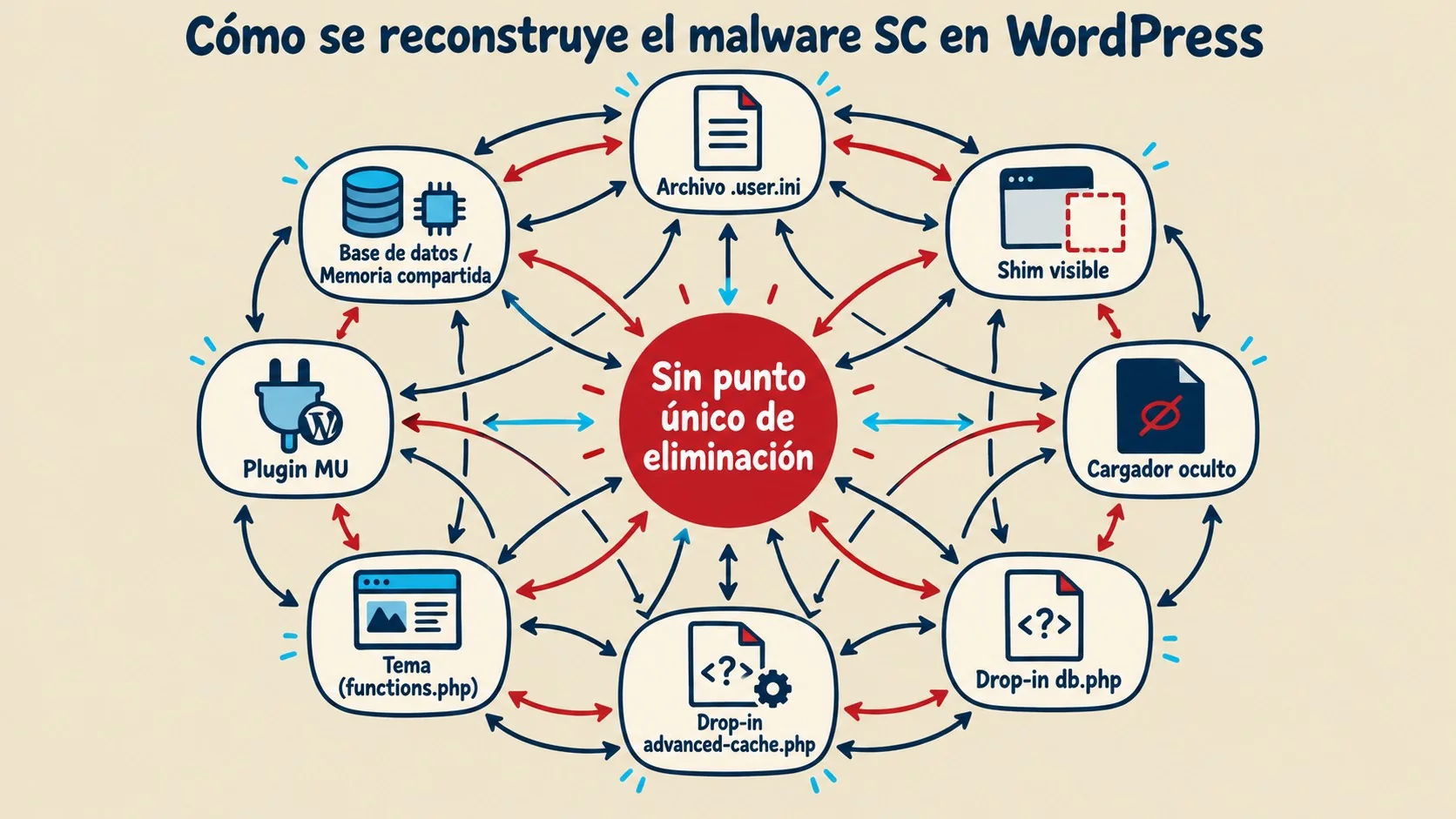 malware wordpress blockchain diagrama explicativo